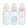 Nuk Μπιμπερό Γυάλινο Θηλή Καουτσούκ 1st Choice 240 ml (10.745.102)