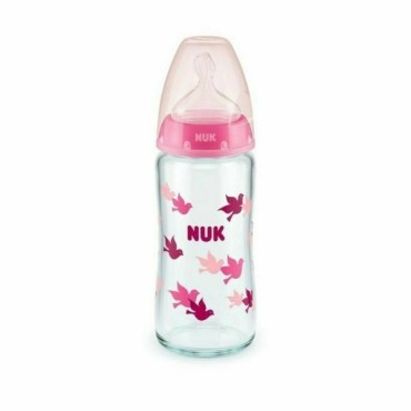 Nuk Classic  Γυάλινο Μπιμπερό Με Θηλή Σιλικόνης 1st Choice 0-6m 240ml