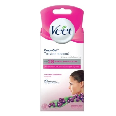 Veet Ταινίες Αποτρίχωσης Προσώπου Κρύο Κερί Έτοιμες Για Χρήση Για Κανονικό Δέρμα X 20 Τμχ