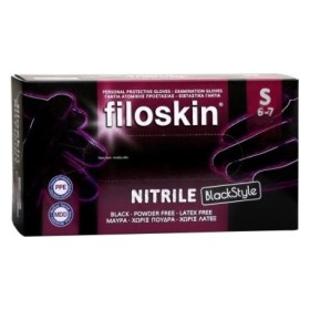 Filoskin Γάντια Νιτριλίου Χωρίς Πούδρα Small Blackstyle x 100 Τμχ