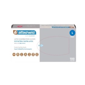Karabinis Alfashield Γάντια Latex Χωρίς Πούδρα Large X 100 Τμχ