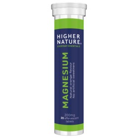 Higher Nature Magnesium 200mg 20 Αναβράζοντα Δισκία Πορτοκάλι