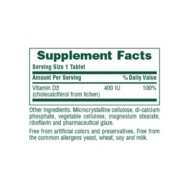 Nature's Plus Vitamin D3 400 IU Water-Dispersible X 90 Tabs