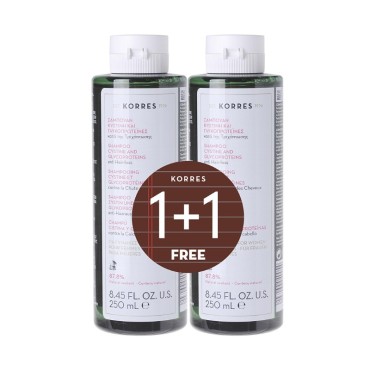Korres Σαμπουάν Κατά Της Τριχόπτωσης Για Γυναίκες Με Κυστίνη & Γλυκοπρωτεινες 250 ml 1+1 Δώρο