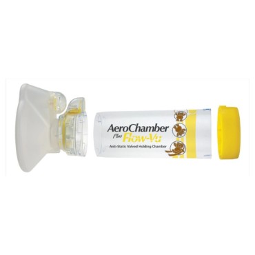 Aerochamber Mask Plus Flow Vu Παιδικό 1-5 Κίτρινο