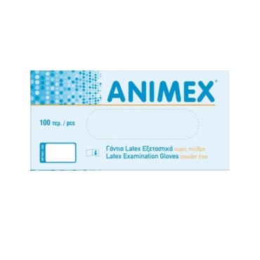 Animex Γάντια Latex Χωρίς Πούδρα Xsmall X 100 Τμχ