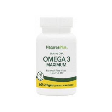 Nature's Plus EPA & DHA Omega 3 Maximum X 60 Softgels