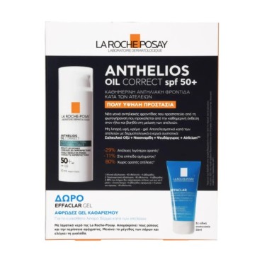 La Roche Posay Promo Anthelios Oil Correct Αντηλιακό Προσώπου Για Τις Ατέλειες Spf50 50ml+Δώρο La Roche Posay Effaclar Gel 50ml