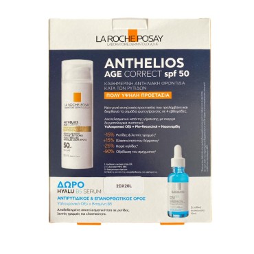 La Roche Posay Promo Anthelios Age Correct Photocorrection Spf50 50ml+Δωρο La Roche Posay Hyalu B5 Serum Anti-Wrinkle 10ml