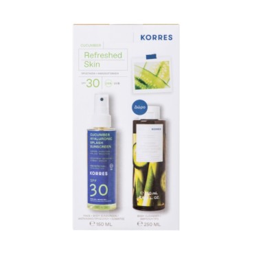 Korres Promo Cucumber Hyaluronic Splash Sunscreen Spf30 150ml & Δωρο Korres Αφρολουτρο Αγγουρι Bamboo 250Ml
