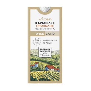 Vican Wise Land Καραμέλες Πρόπολης Με Βιταμίνη C 10τμχ