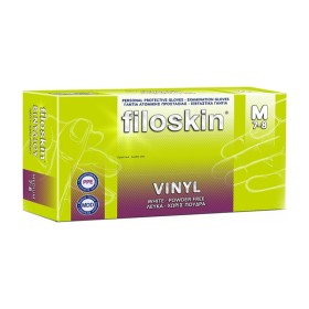 Filoskin Γάντια Βινυλίου Λευκά Χωρίς Πούδρα Medium X 100 Τμχ