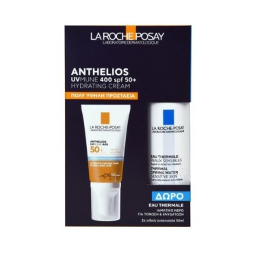 La Roche Posay Promo Anthelios Uvmune 400 Spf50+ Hydrating Cream Με Άρωμα 50ml & Δώρο La Roche Posay Eau Thermale 50ml