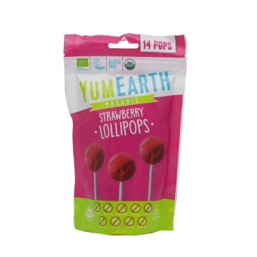 YumEarth Organic Pops με Γεύση Φράουλα 14Τμχ