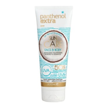 Panthenol Extra Sun Care Face & Body Spf50 Με Άρωμα Καρύδας 200ml