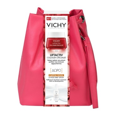 Vichy Promo Liftactiv Collagen Specialist Cream 50ml & ΔΩΡΟ Capital Soleil UV-Age Daily Spf50+ 15ml Σε Μοντέρνο Τσαντάκι