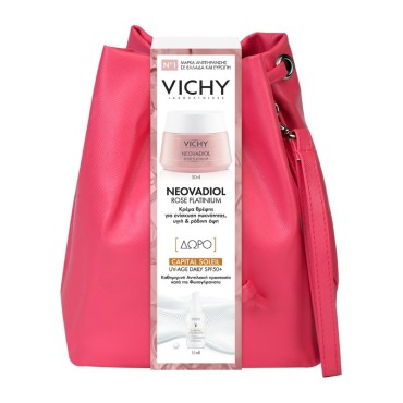 Vichy Promo Neovadiol Rose Platinium 50ml & ΔΩΡΟ Capital Soleil UV-Age Daily Spf50+ 15ml Σε Μοντέρνο Τσαντάκι