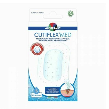 Master Aid Cutiflex Waterproof Αδιάβροχη Αυτοκόλλητη Γάζα 10,5 x 15cm 5τμχ