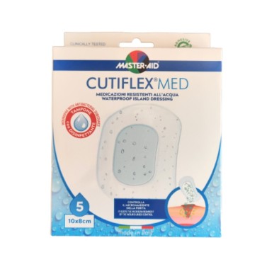 Master Aid Cutiflex Waterproof Αδιάβροχη Αυτοκόλλητη Γάζα 10 x 8cm 5τμχ