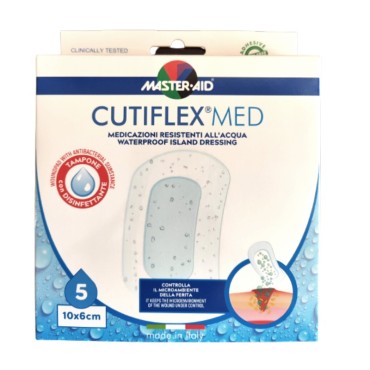 Master Aid Cutiflex Waterproof Αδιάβροχη Αυτοκόλλητη Γάζα 10 x 6 Cm 5 Τμχ