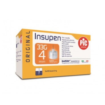 Pic Insupen Βελόνες Ινσουλίνης 33G x 4MM x 100 Τμχ