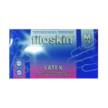Filoskin Γάντια Latex Medium X 100 Τμχ
