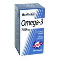 Health Aid Omega 3 750mg (Epa 425mg, Dha 325mg) X 60 Caps