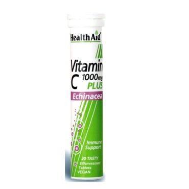 Health Aid Vitamin C 1000mg + Echinacea - Lemon X 20Tabs