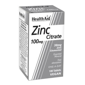 Health Aid Zinc Citrate 100mg X 100 Tabs