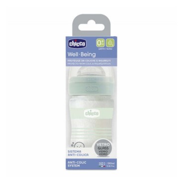 Chicco Well Being Anti-Colic Γυάλινο Μπιμπερό 0m+ 150ml