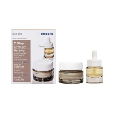 Korres Gift Set Μαύρη Πεύκη Κρέμα Νυκτός Για Σύσφιγξη & Lifting 40ml & Δώρο Διφασικό Serum Νυκτός για Ολική Ανανέωση 15ml