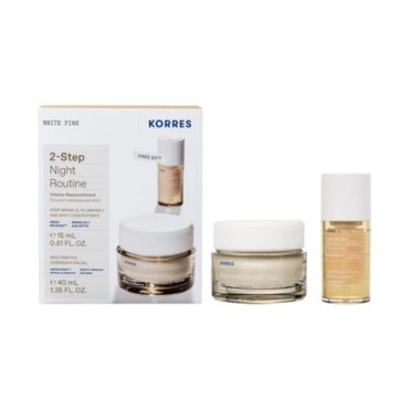 Korres Gift Set Λευκή Πεύκη Κρέμα Νυκτός Για Αναπλήρωση Όγκου 40ml & Δώρο Serum για Αναπλήρωση Όγκου 15ml