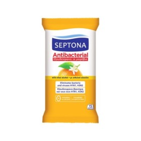 Septona Αντιβακτηριδιακά Μαντηλάκια Χεριών με Άρωμα Πορτοκάλι 15 Tμχ