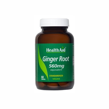 Health Aid Ginger Root 560mg x 60 Vegan Tabs