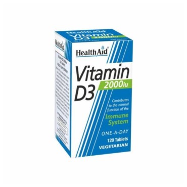 Health Aid Vitamin D3 2000iu x 120 Vegeterian Tabs