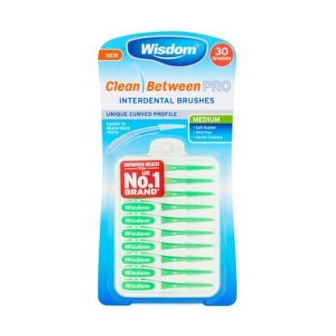 Wisdom Clean Between Pro Interdental Brushes Medium X 30