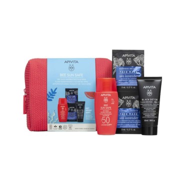 Apivita Bee Sun Safe Dry Touch Face Fluid Spf50 50ml Δώρο Sea Lavender Face Mask 2x8ml &Black Detox Cleansing Jelly 50ml