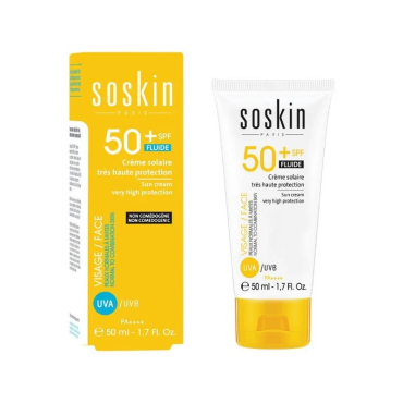 Soskin Low-Tox Face Sun Cream Very High Protection Spf50+ Fluid Texture 50ml