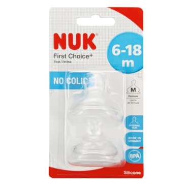 Nuk First Choice+ Θηλές Σιλικόνης No Colic 6-18 M 2τμχ