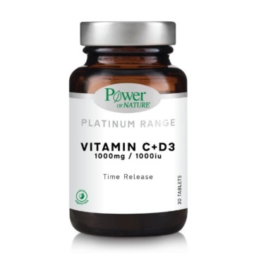 Power Of Nature Platinum Range Vitamine C 1000mg & D3 1000iu 30 Tabs