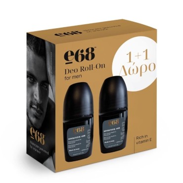 E68 Deo Cream Roll On Men Effective 48h 50ml 1+1 Δώρο