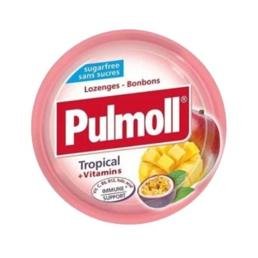 Pulmoll Παστίλιες Tropical Fruits + Vitamins 45gr
