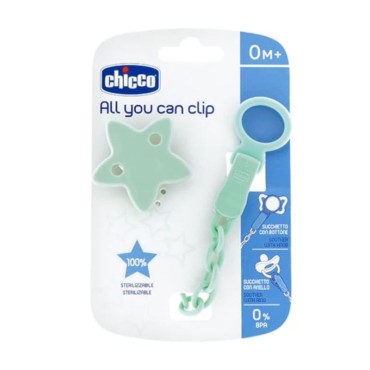 Chicco Κλιπ Πιπίλας 04084-30 Με Αλυσίδα Αστέρι X 1 Τεμάχιο