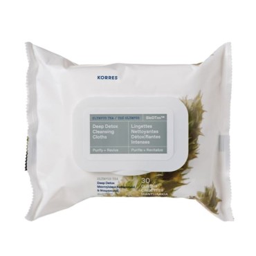 Korres Deep Detox Cleansing Cloths Olympus Tea X 30τμχ