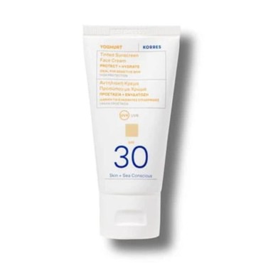 Korres Yoghurt Tinted Sunscreen Face Cream Spf30 50ml