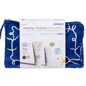 Korres Suncare Ritual Set - Sunscreen Face Cream Spf50 50ml & Foaming Cream Cleanser 20ml & Νεσεσέρ