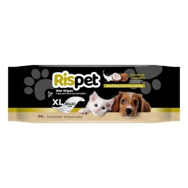 Rispet Υγρά Μαντηλάκια Για Κατοικίδια Coconut & Keratin 54 Τεμ