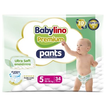Babylino Premium Baby Diapers No.5 10-16kg X 34τμχ