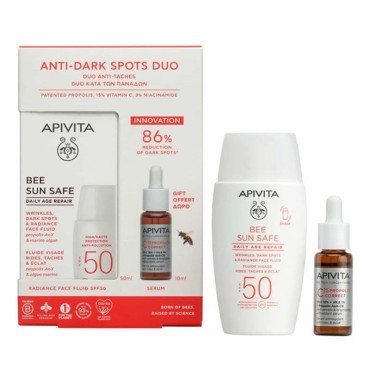 Apivita Promo Anti-Dark Spots Duo Bee Sun Safe Daily Age Repair Spf50 50ml & Δώρο C15 Propolis Correct Serum 10ml