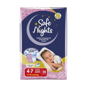 Babylino Safe Nights Kids Pants Girl 4-7y 17-30kg X 14 Τεμ